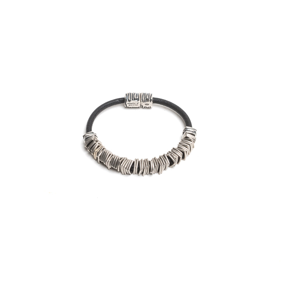 D'AMICO Bracciale Cuoio + Rondelle Economico