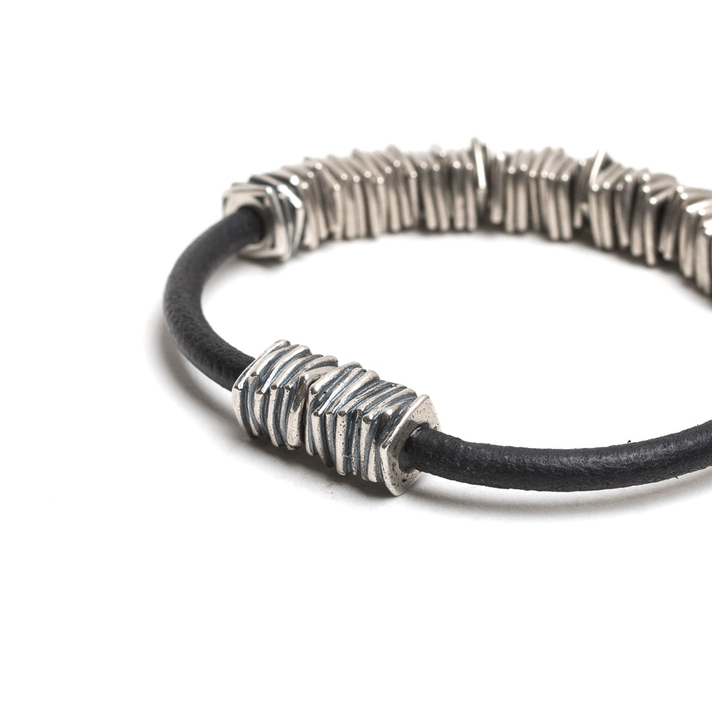 D'AMICO Bracciale Cuoio + Rondelle Economico
