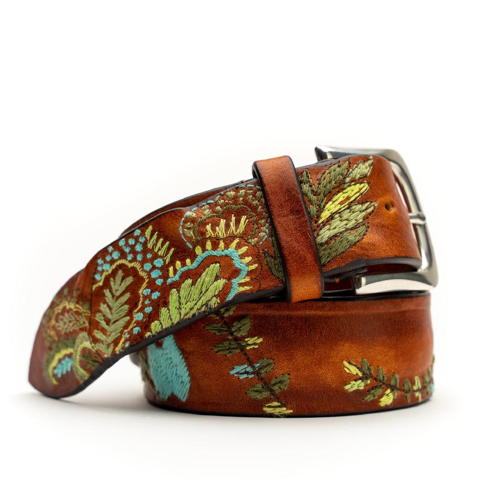 D'AMICO Cintura Cuoio Vintage Floral Turchese Cyber Monday