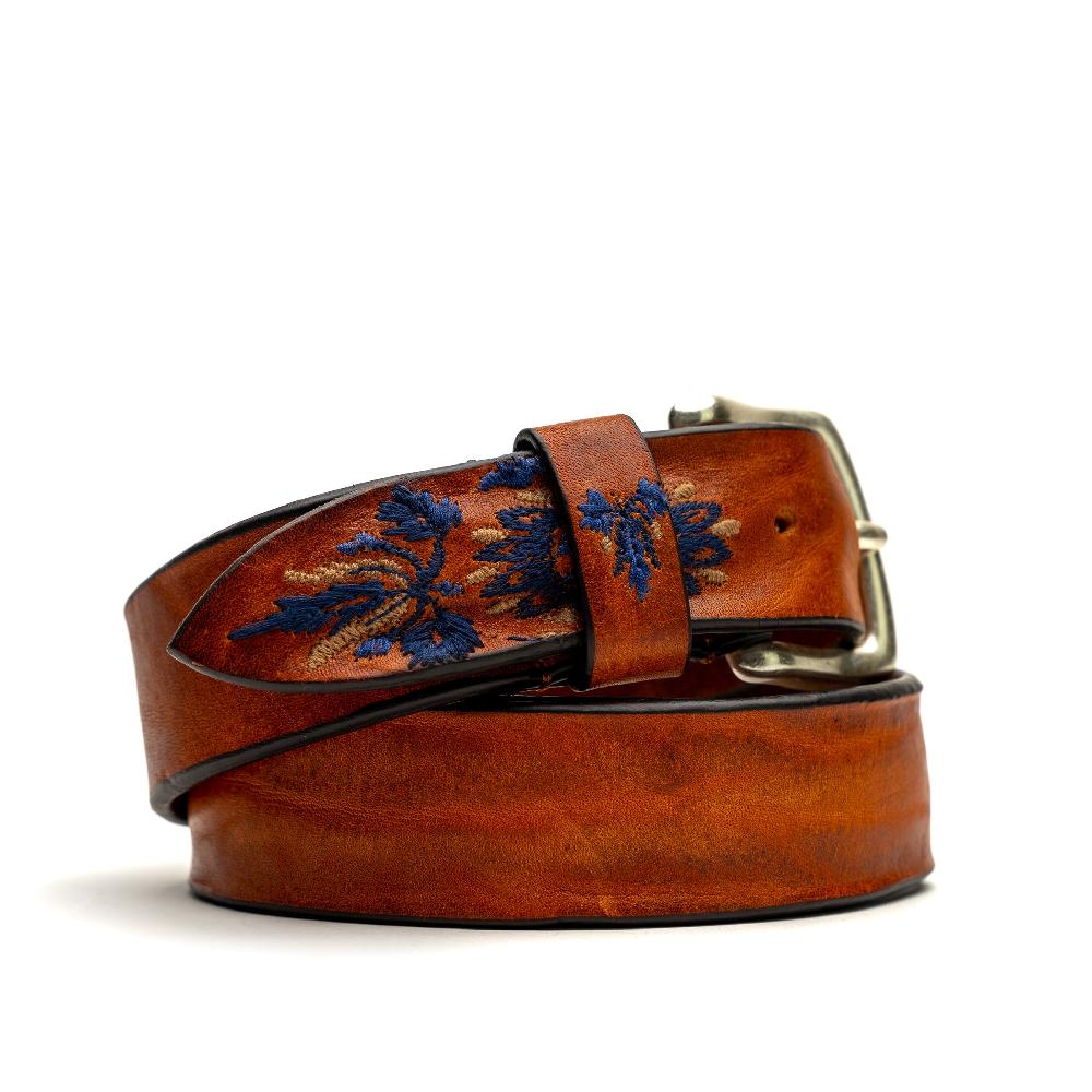 D'AMICO Cintura Cuoio Vintage Floral Blue Offerta natalizia