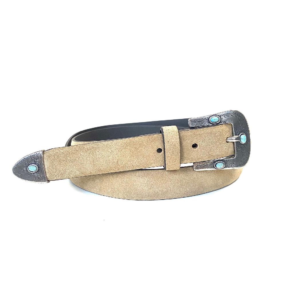D'AMICO Cintura Camox Suede Fibbia Texas Turchesi Offerta migliore