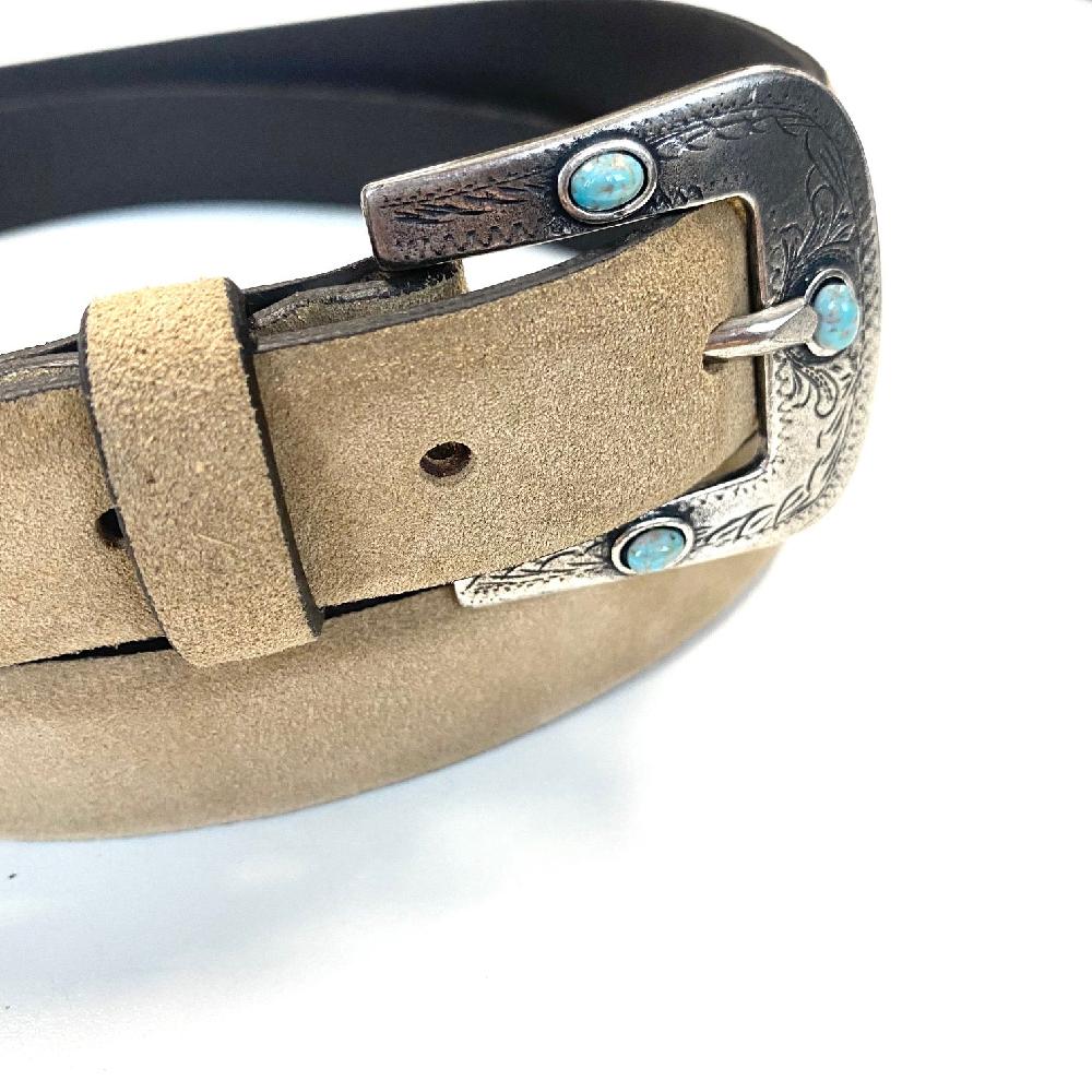D'AMICO Cintura Camox Suede Fibbia Texas Turchesi Offerta migliore
