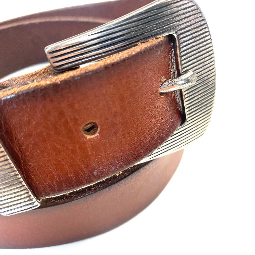 D'AMICO Cintura Cuoio Tinto Morbido Tris Millerighe Marrone Online Outlet