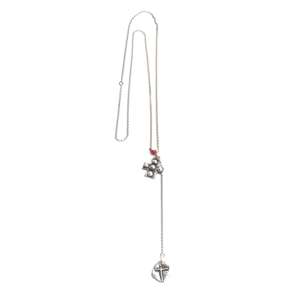 D'AMICO Collana Croce Medievale + Croce Tonda Discount Store per i nuovi prodotti