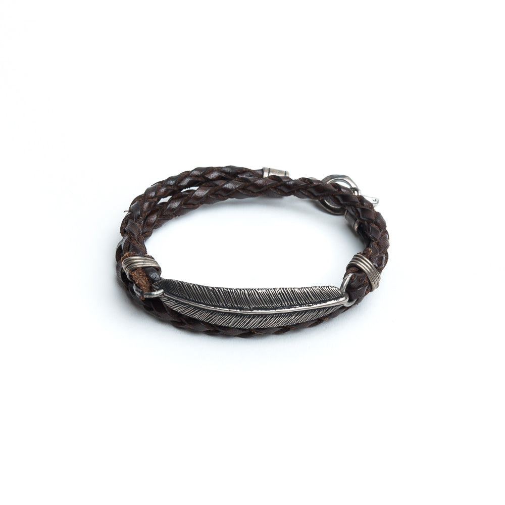 D'AMICO Bracciale Piuma + Cuoio Scooby T.Moro Limitato a 3 giorni