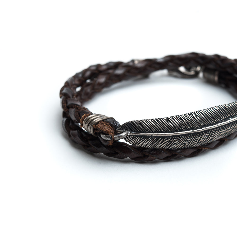 D'AMICO Bracciale Piuma + Cuoio Scooby T.Moro Limitato a 3 giorni