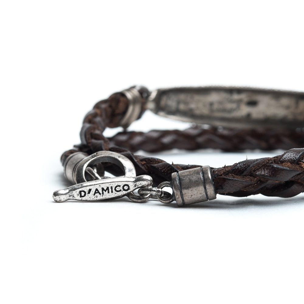 D'AMICO Bracciale Piuma + Cuoio Scooby T.Moro Limitato a 3 giorni