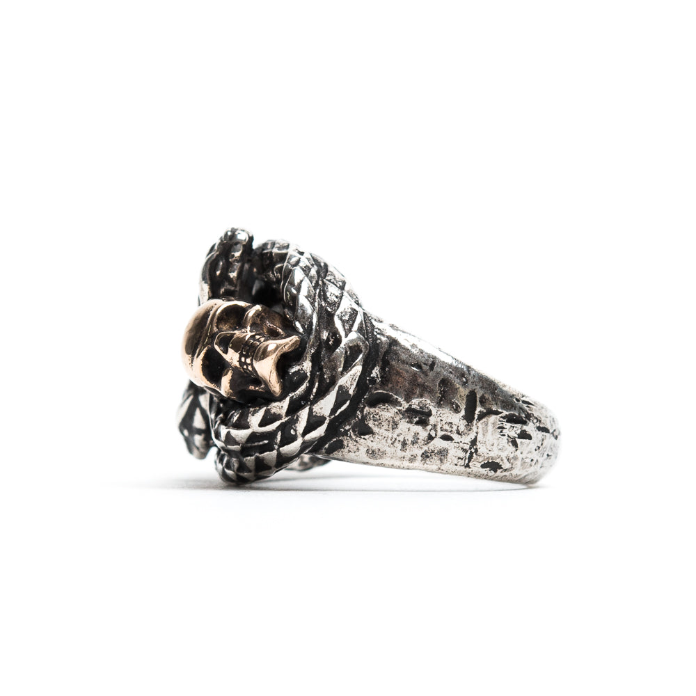 D'AMICO Anello Teschi e Serpenti Intrecciati Sconto