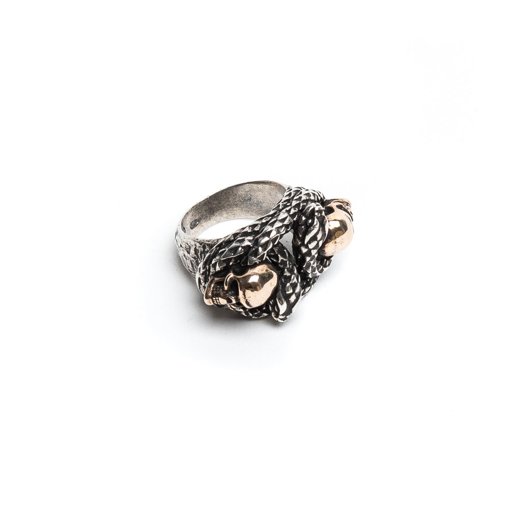 D'AMICO Anello Teschi e Serpenti Intrecciati Sconto