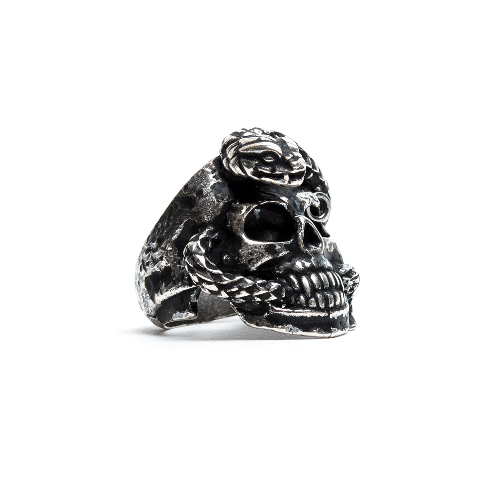 D'AMICO Anello Teschio Piercing e Serpente Economico