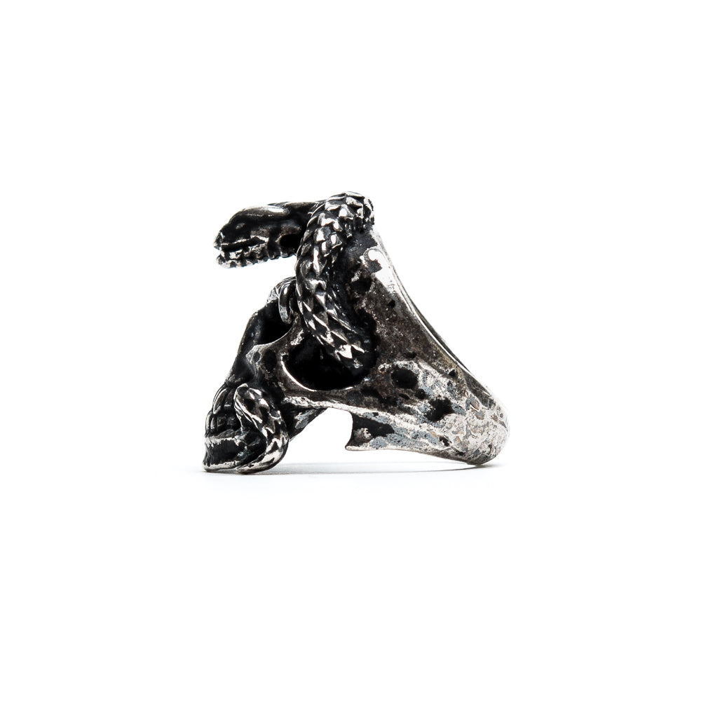 D'AMICO Anello Teschio Piercing e Serpente Economico