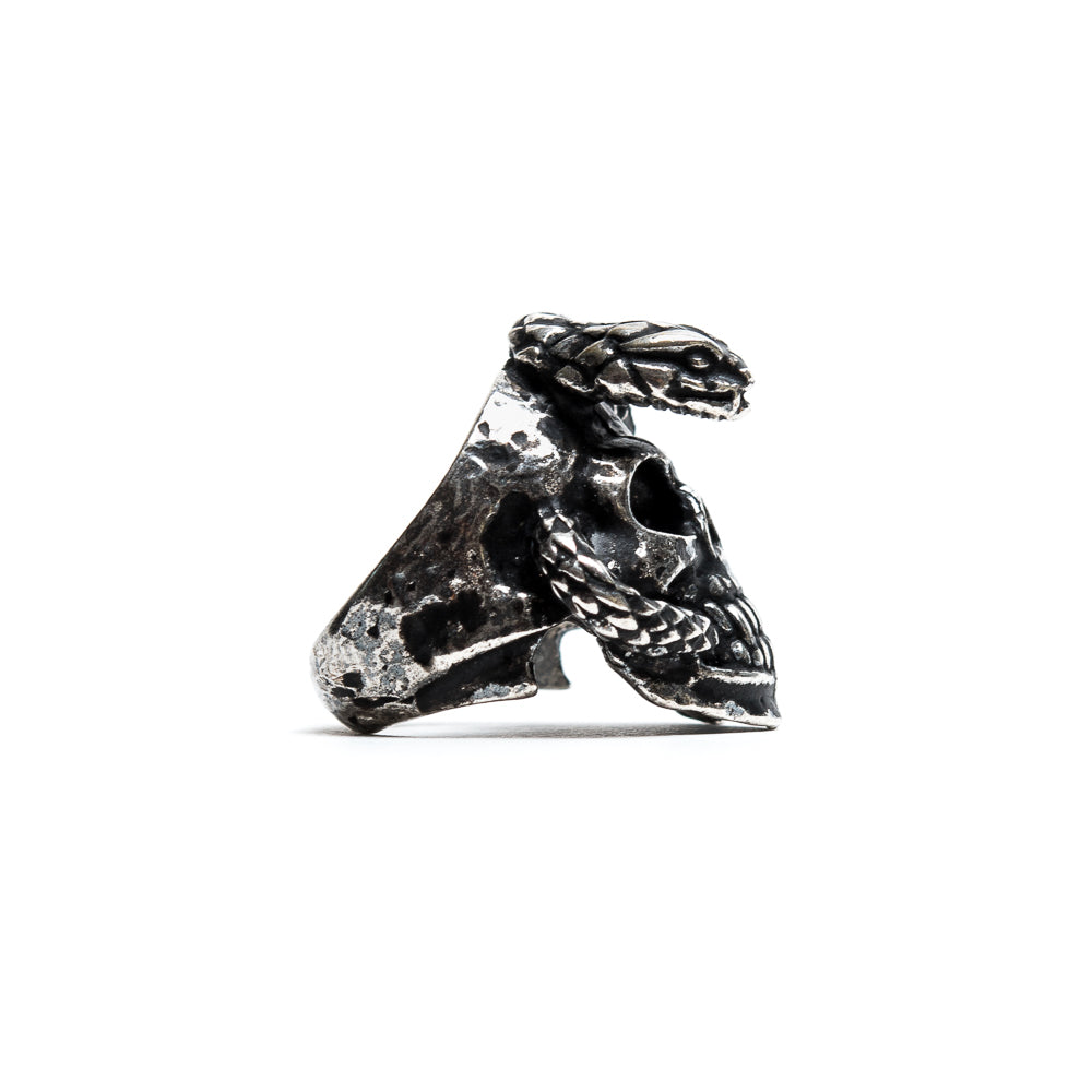D'AMICO Anello Teschio Piercing e Serpente Economico
