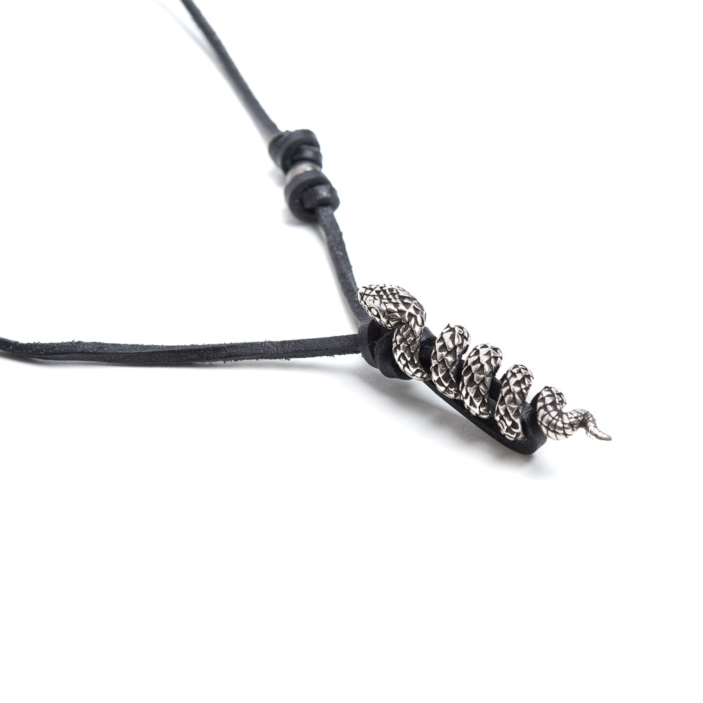 D'AMICO Collana Cuoio + Serpente In Vendita