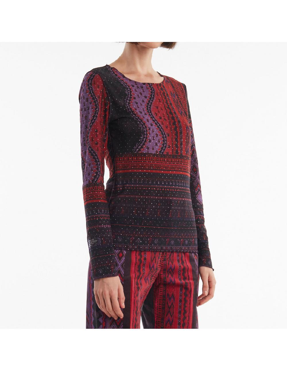 Angelo marani T-SHIRT ST SCACCHI IN TULLE Offerta