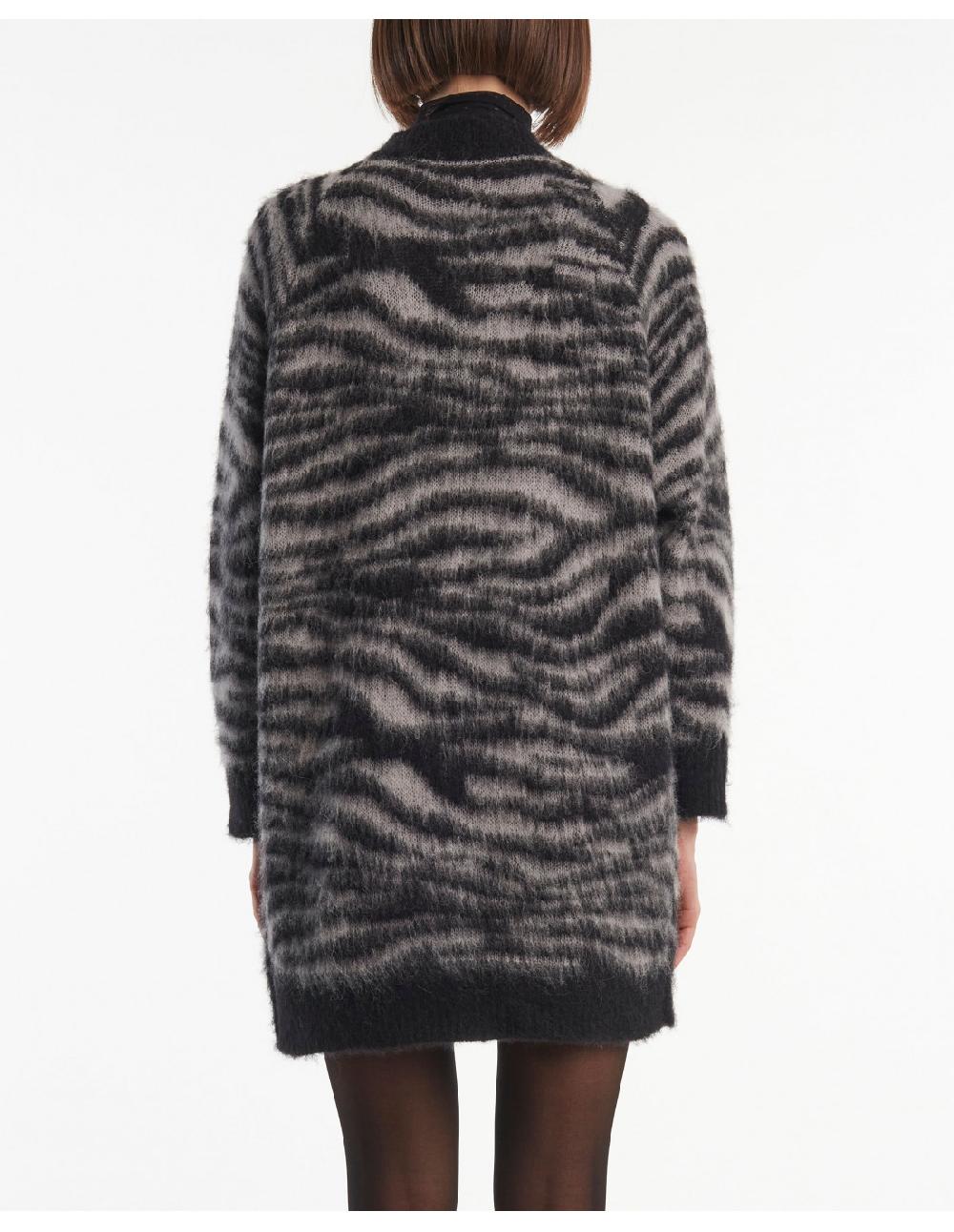 Angelo marani CARDIGAN GARZATO ZEBRA IN ALPACA+SPILLA Only for today